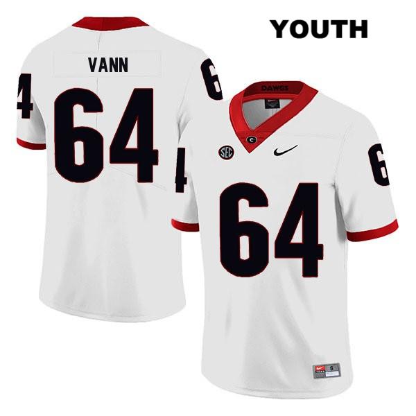 Georgia Bulldogs Youth David Vann #64 NCAA Legend Authentic White Nike Stitched College Football Jersey VEJ5456MC